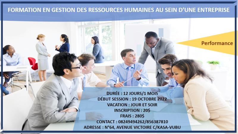 FORMATION SUR LA GESTION DES RESSOURCES HUMAINES AU SEIN UNE ENTREPRISE